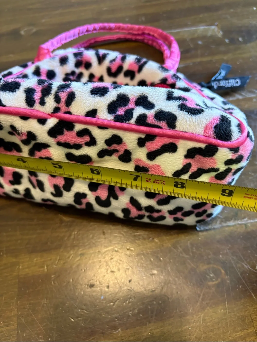 Vintage Clifford The Big Red Dog Pink Leopard Plush Mini Purse Douglass Toys Y2K